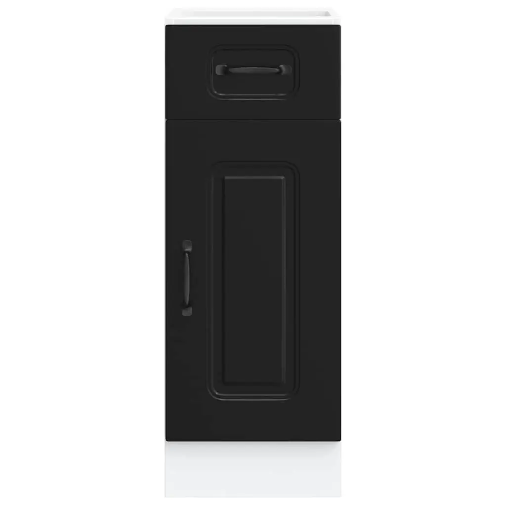 Kitchen Base Cabinet Black Engineered Wood Adjustable Feet Door