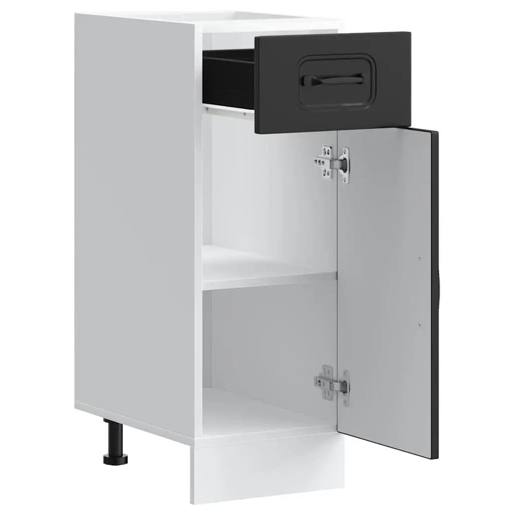 Kitchen Base Cabinet Black Engineered Wood Adjustable Feet Door