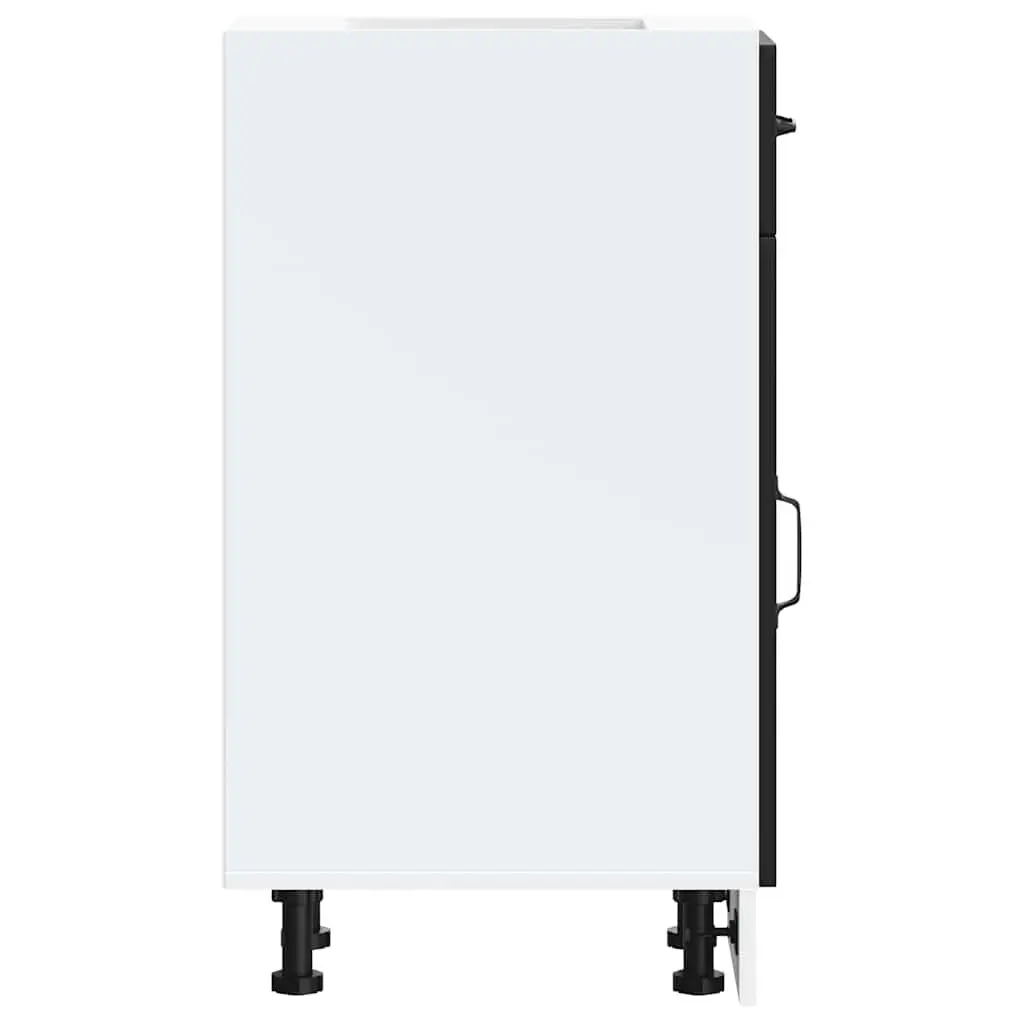 Kitchen Base Cabinet Black Engineered Wood Adjustable Feet Door
