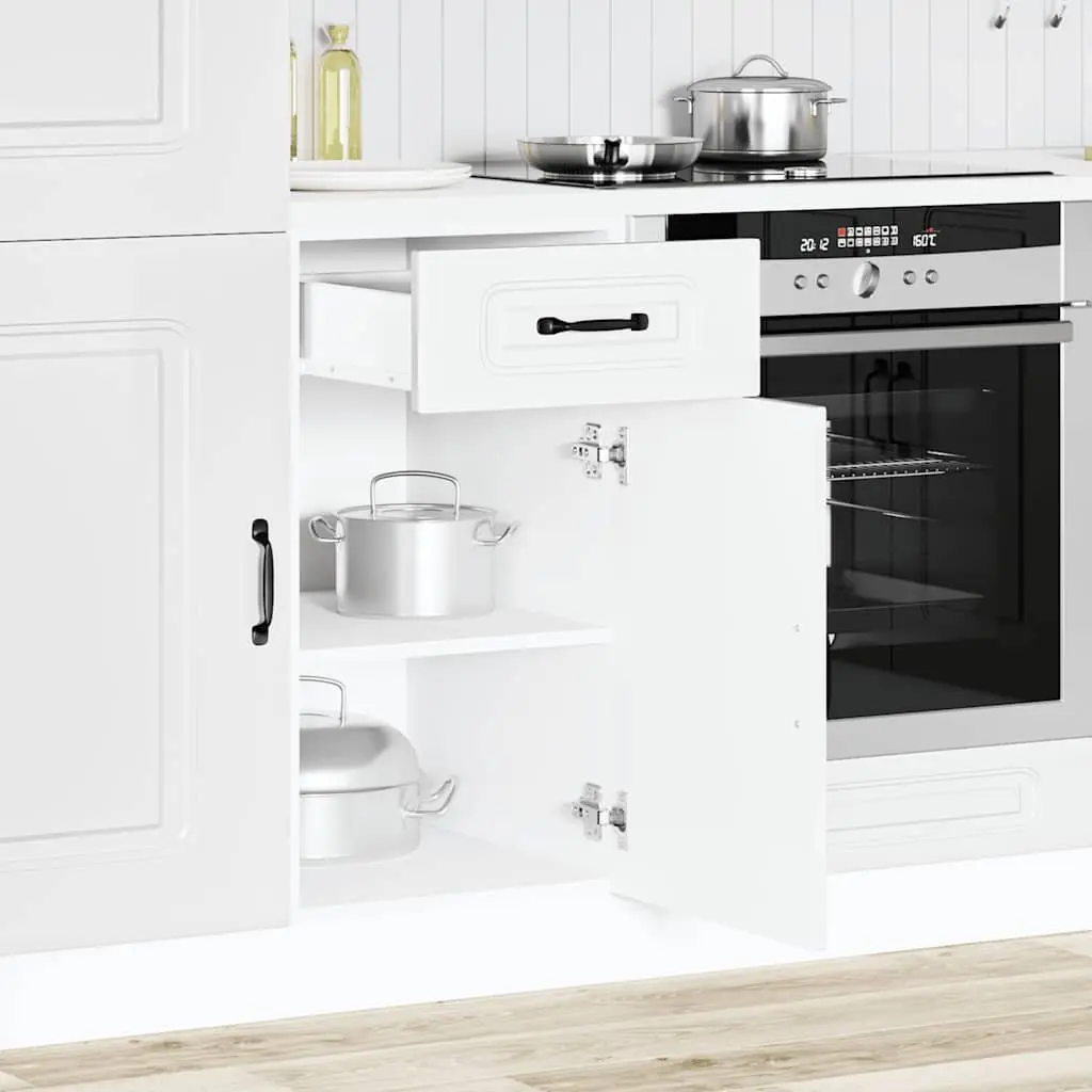 Kitchen Base Cabinet White Engineered Wood Adjustable Feet Door