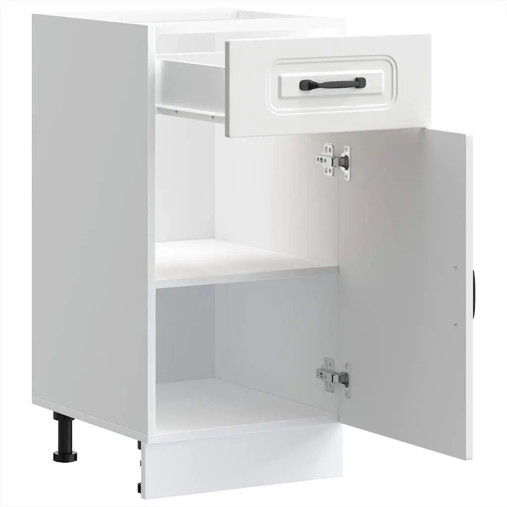 Kitchen Base Cabinet White Engineered Wood Adjustable Feet Door