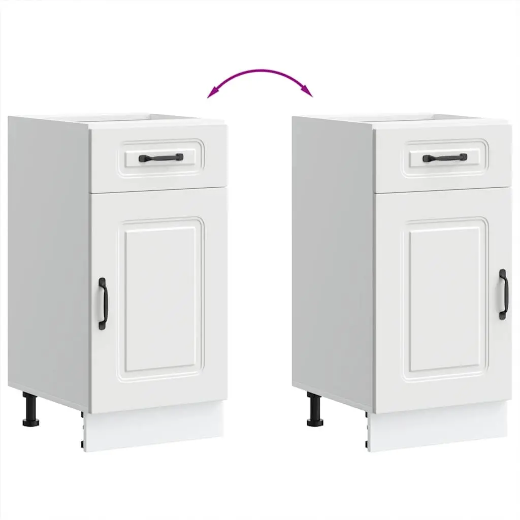 Kitchen Base Cabinet White Engineered Wood Adjustable Feet Door