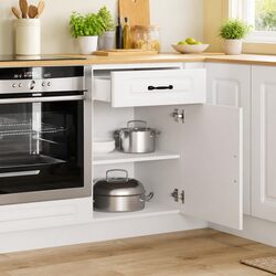 Kitchen Base Cabinet White Storage Cupboard Engineered Wood Furniture Doors