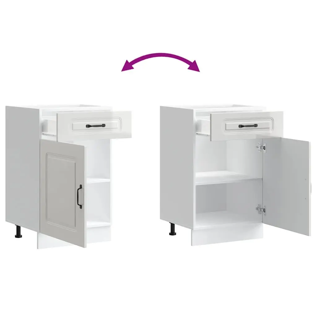 Kitchen Base Cabinet White High Gloss Engineered Wood