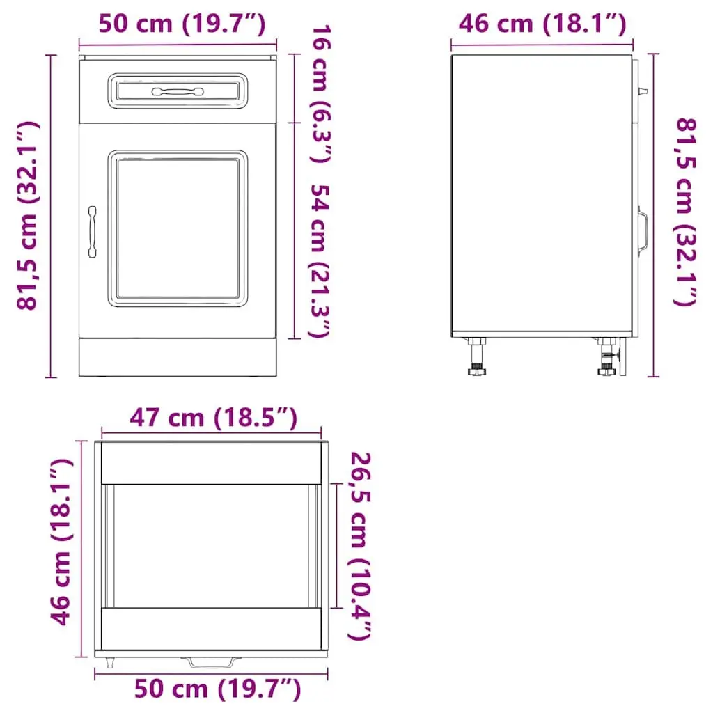 Kitchen Base Cabinet White High Gloss Engineered Wood