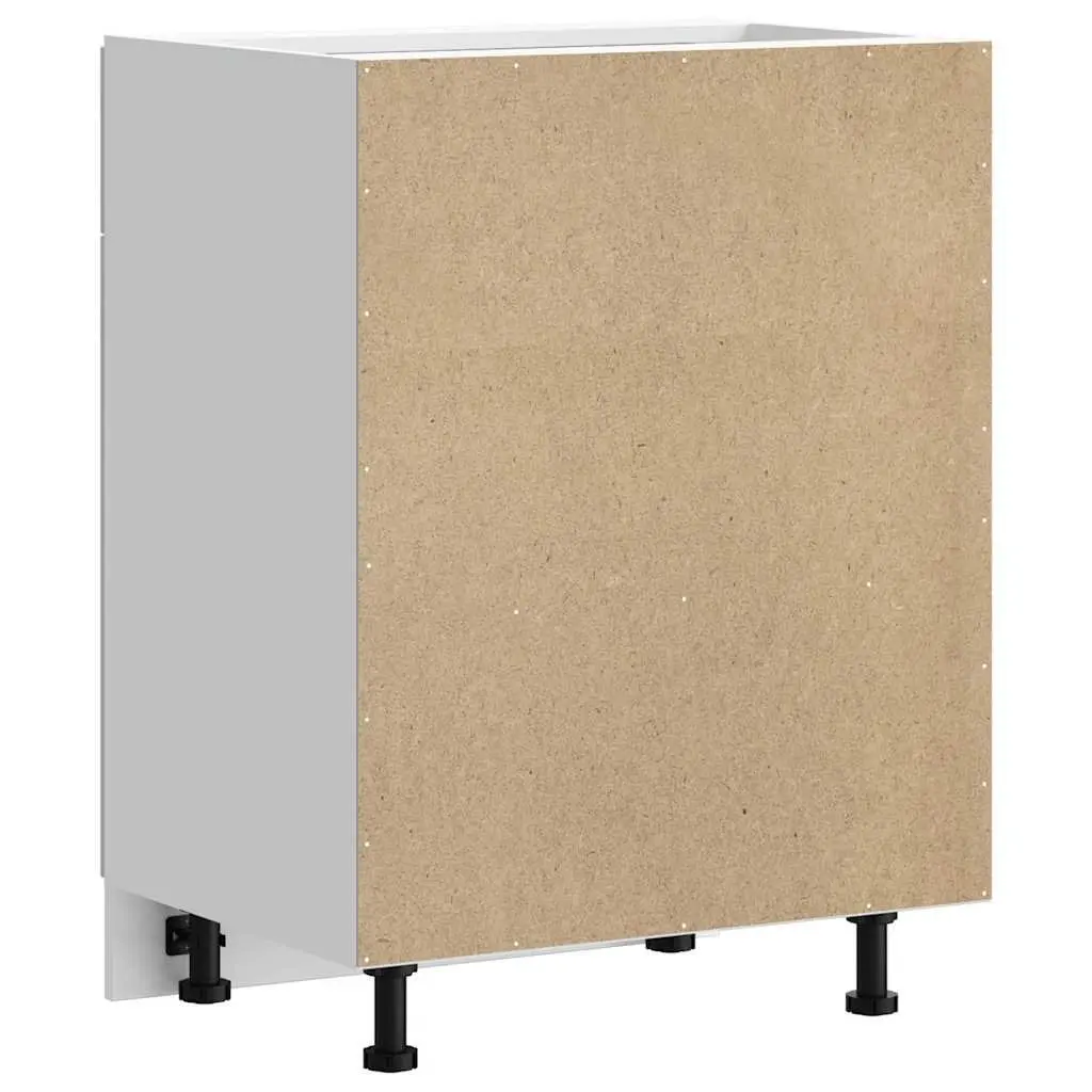 Kitchen Base Cabinet White Engineered Wood Storage Cupboard Adjustable Feet