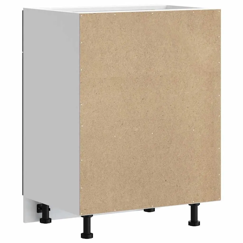 Kitchen Base Cabinet Black Engineered Wood Adjustable Feet