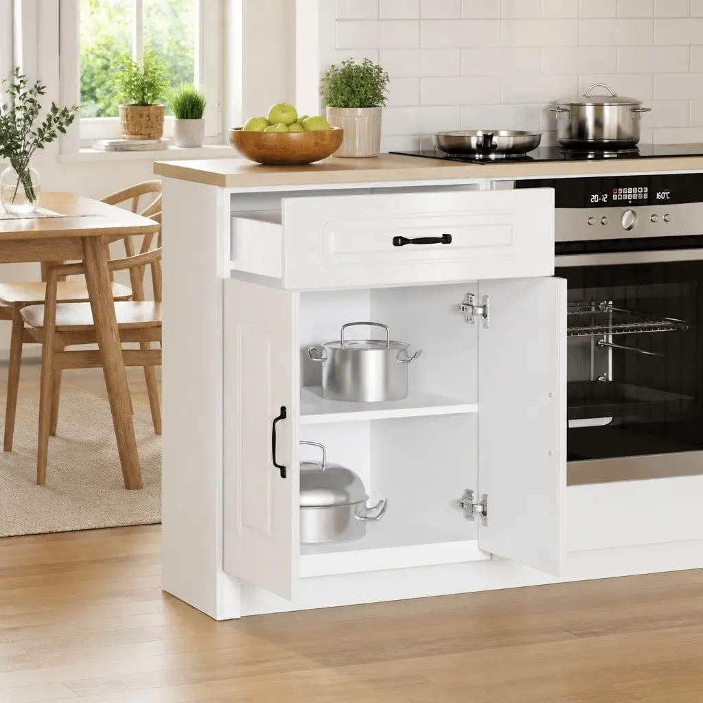 High Gloss White Kitchen Base Cabinet