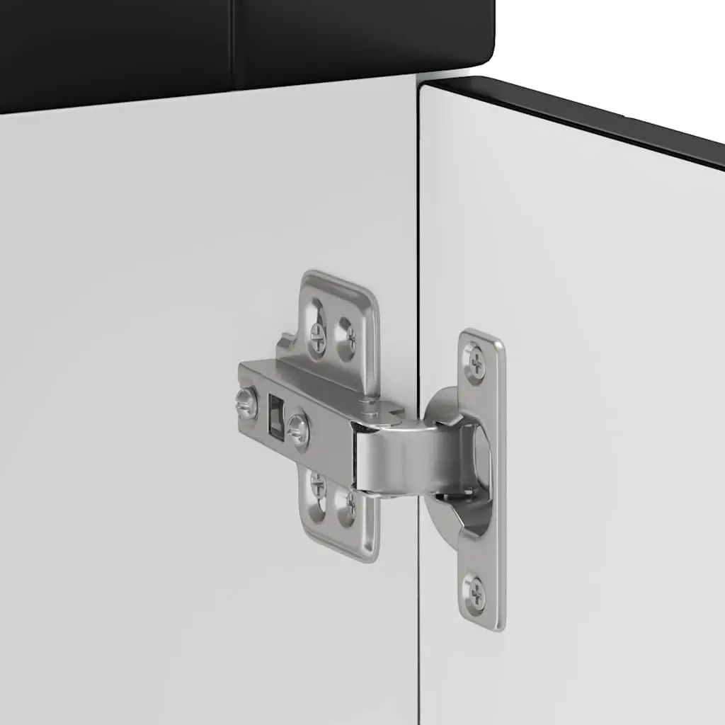 Kitchen Base Cabinet Black Engineered Wood Storage Cupboard Adjustable Feet