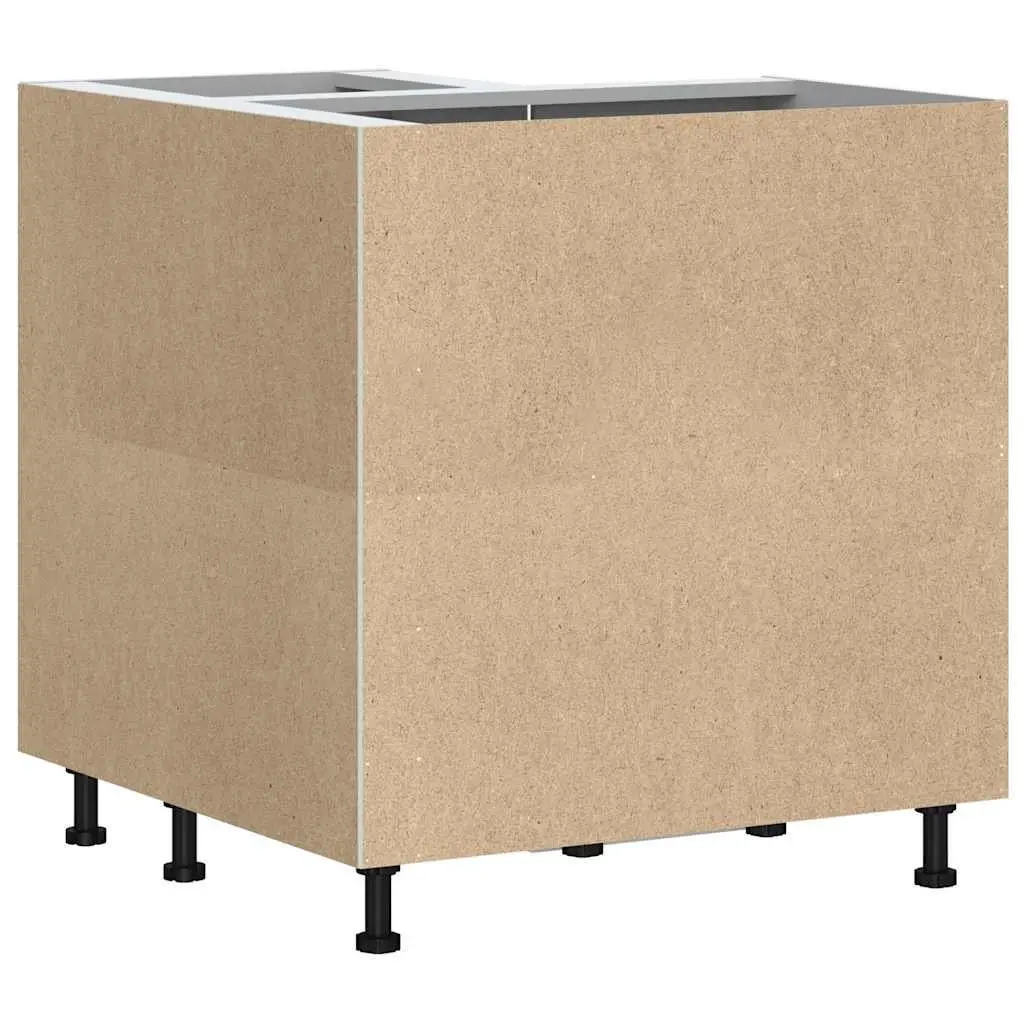 Kitchen Corner Base Cabinet White High Gloss Engineered Wood Storage Cupboard