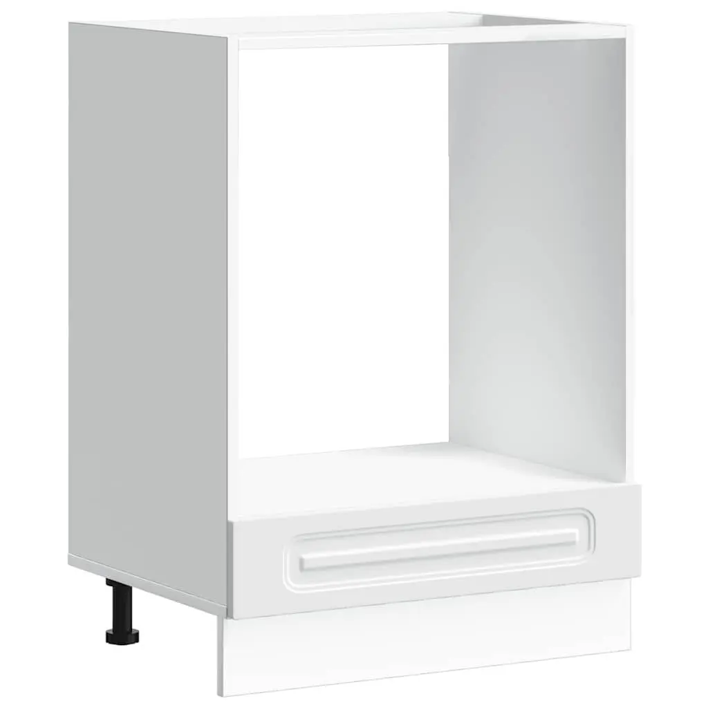 White Storage Base Unit Kitchen Oven Cabinet Engineered Wood Adjustable Feet