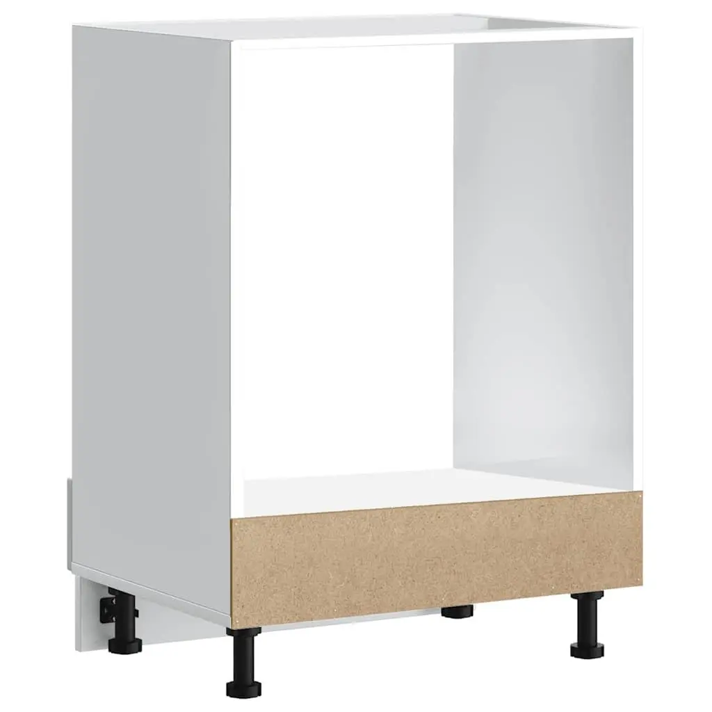 White Storage Base Unit Kitchen Oven Cabinet Engineered Wood Adjustable Feet