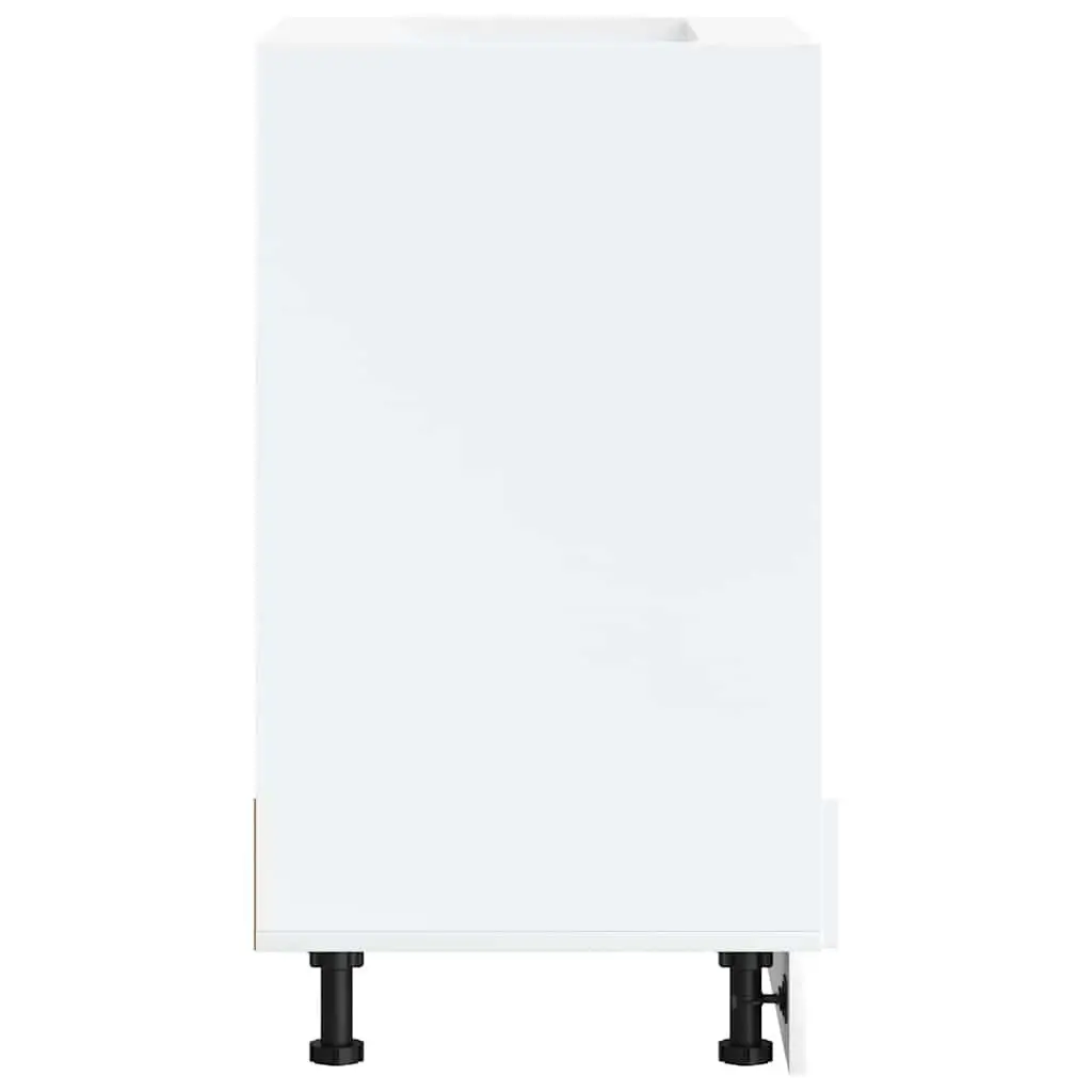 White Storage Base Unit Kitchen Oven Cabinet Engineered Wood Adjustable Feet
