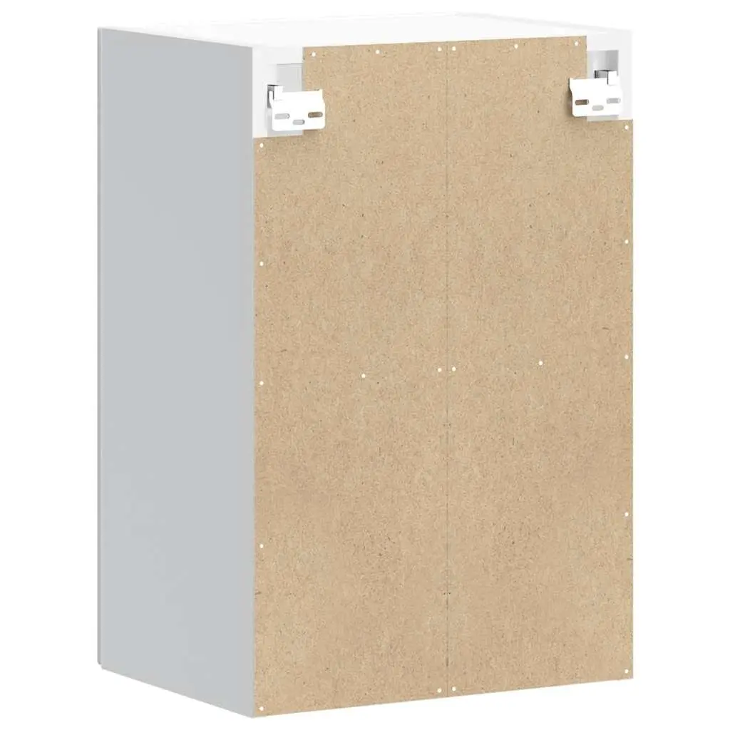 Kitchen Cabinet Glass Door White High Gloss Engineered Wood Wall Mounted Storage