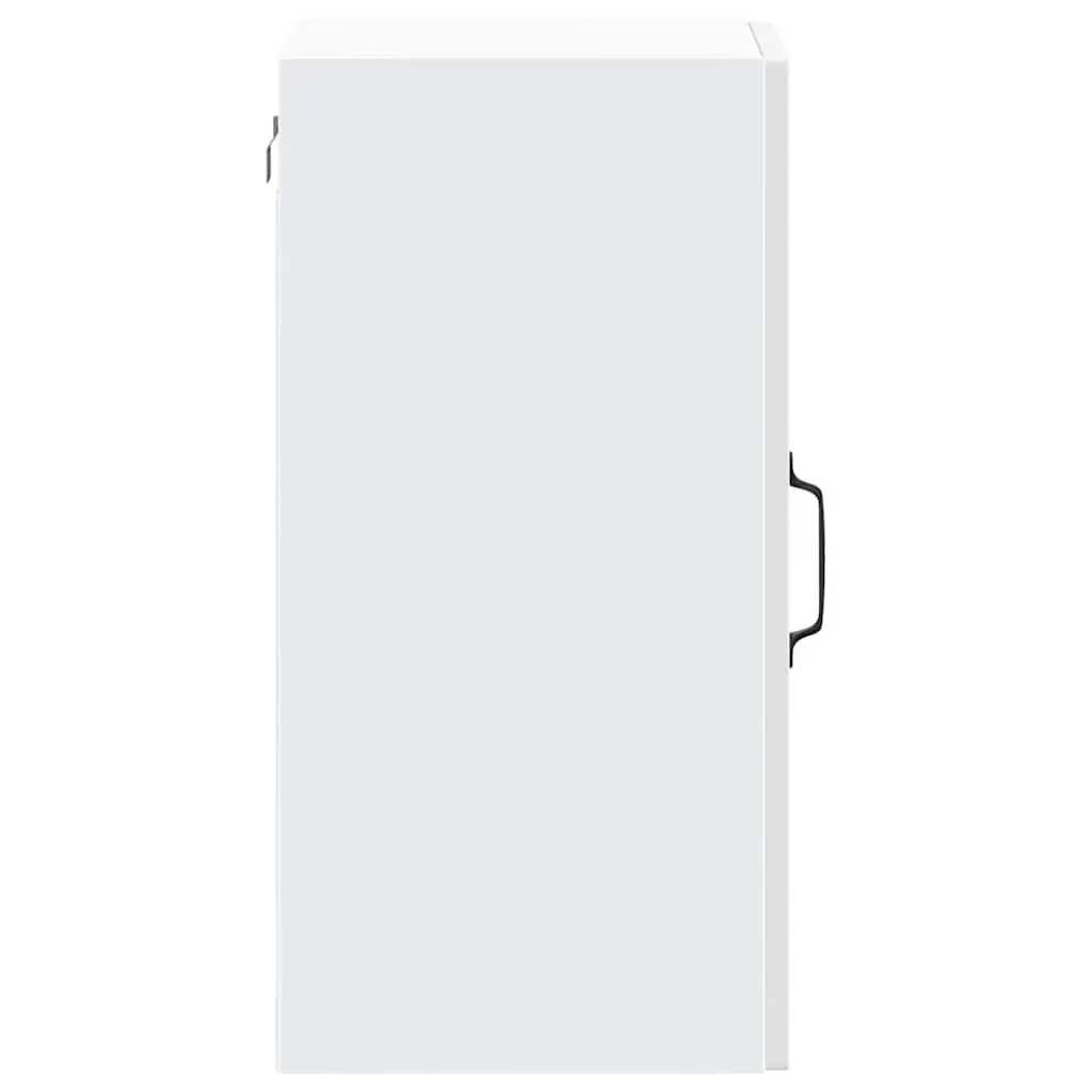 Kitchen Cabinet Glass Door White High Gloss Engineered Wood Wall Mounted Storage