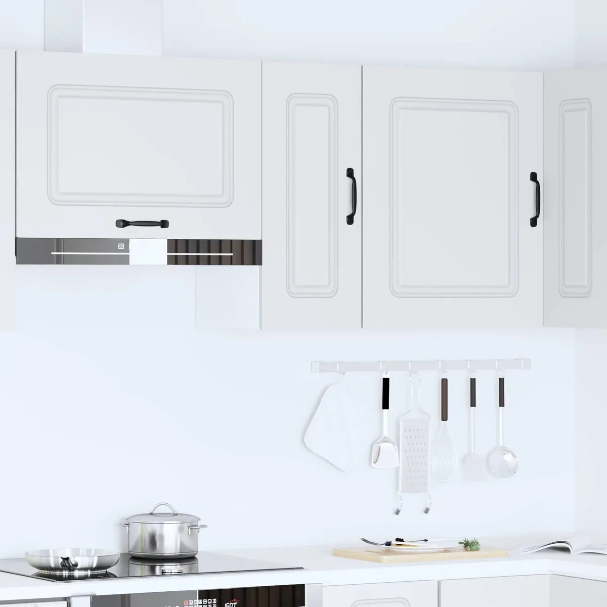 Kitchen Wall Cabinet White Engineered Wood Storage Cupboard