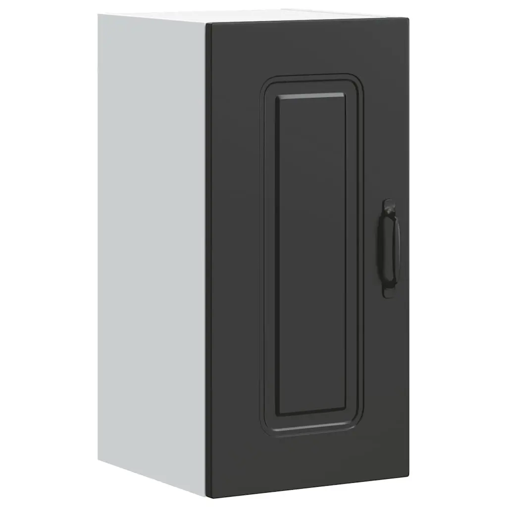 Kitchen Cabinet Black Engineered Wood Storage Cupboard Organiser Unit