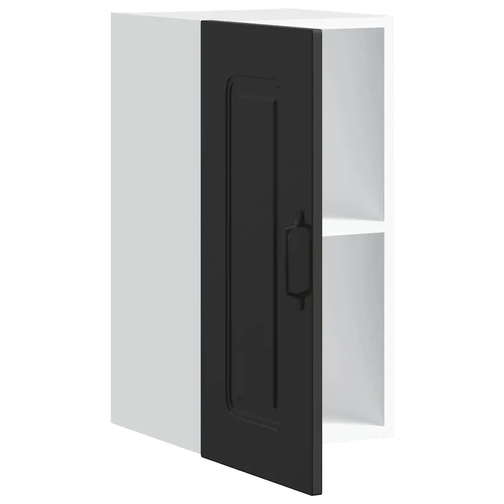 Kitchen Cabinet Black Engineered Wood Storage Cupboard Organiser Unit