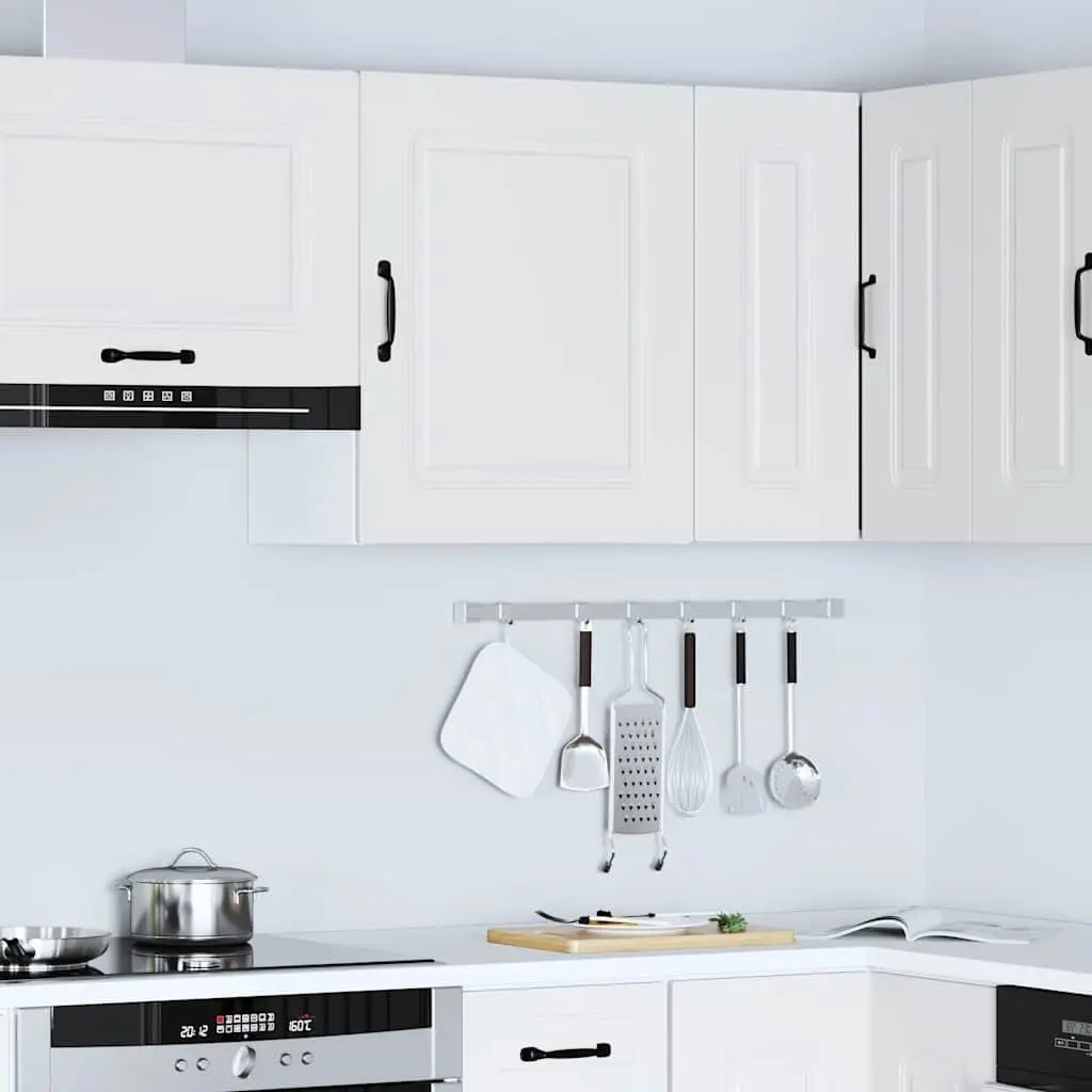 Kitchen Wall Cabinet White Engineered Wood Storage Organizer