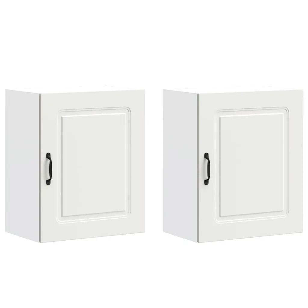 Kitchen Wall Cabinets 2pcs White Engineered Wood Storage Cabinet Cupboards