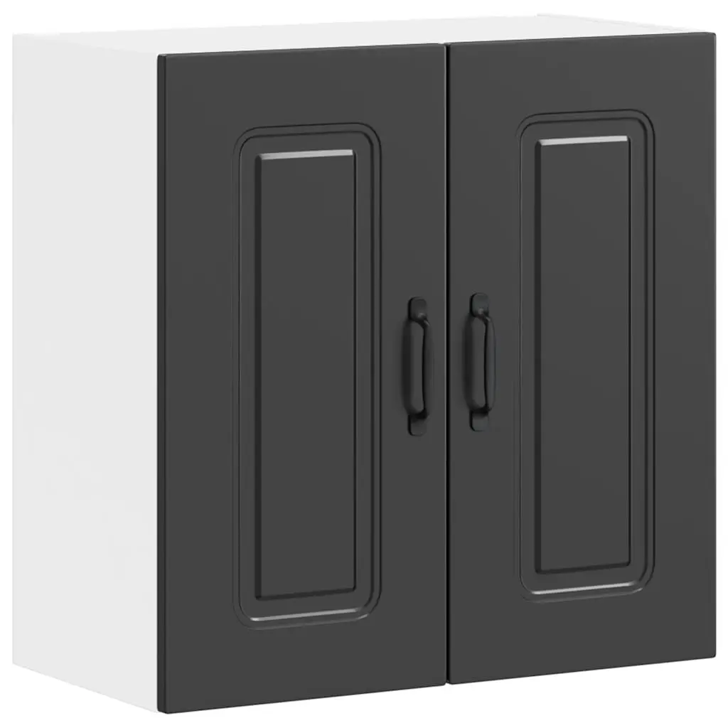 Engineered Wood Black Kitchen Wall Cabinet Storage Cupboard for Bedroom Hallway