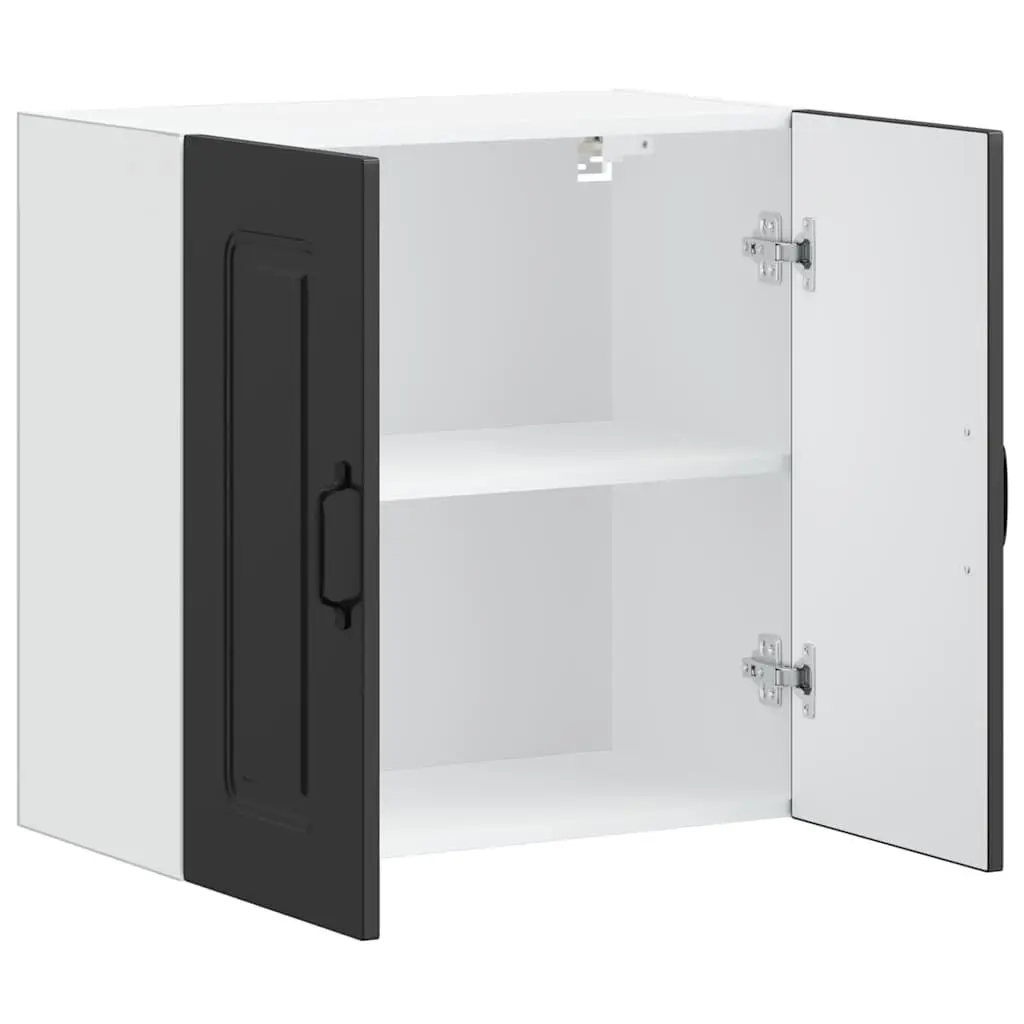 Engineered Wood Black Kitchen Wall Cabinet Storage Cupboard for Bedroom Hallway