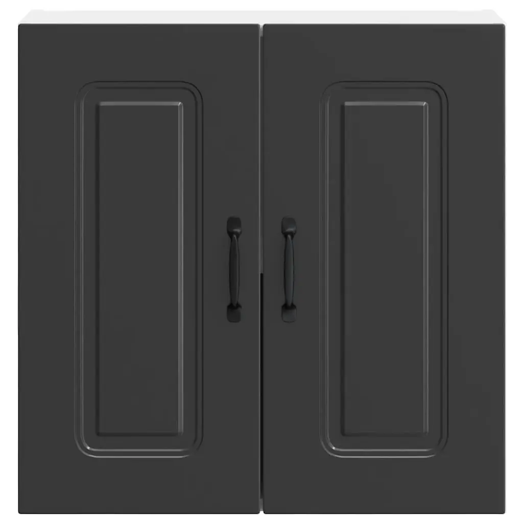 Engineered Wood Black Kitchen Wall Cabinet Storage Cupboard for Bedroom Hallway