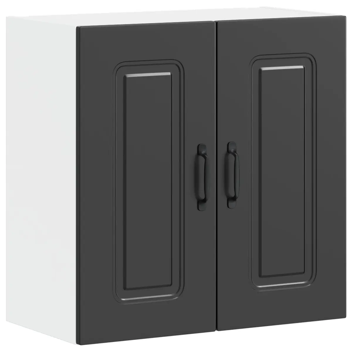 Engineered Wood Black Kitchen Wall Cabinet Storage Cupboard for Bedroom Hallway