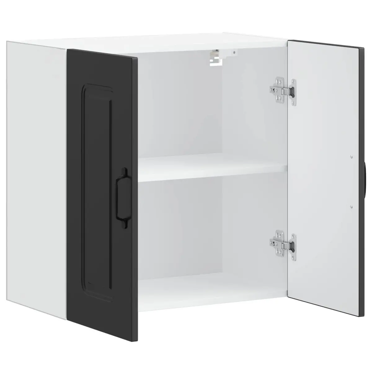 Engineered Wood Black Kitchen Wall Cabinet Storage Cupboard for Bedroom Hallway