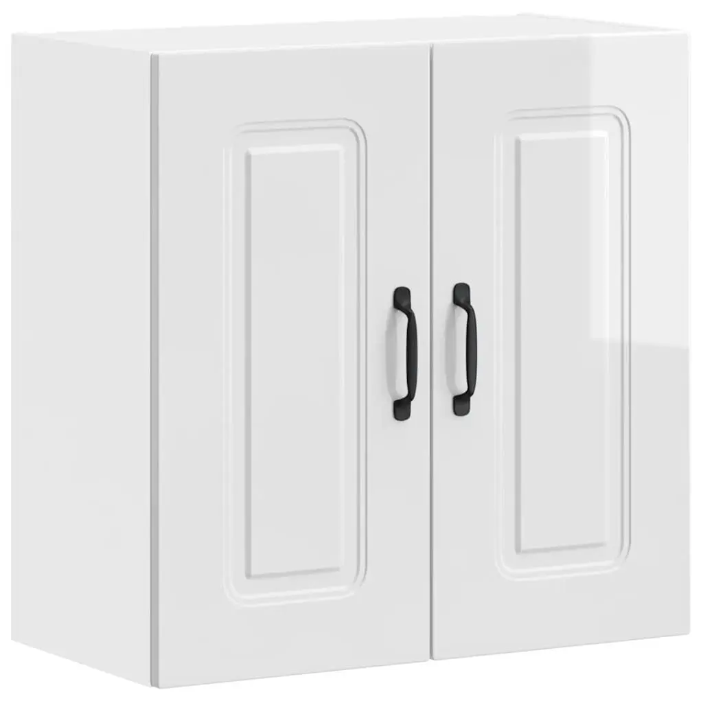 Kitchen Wall Cabinet White High Gloss Engineered Wood Storage Cupboard