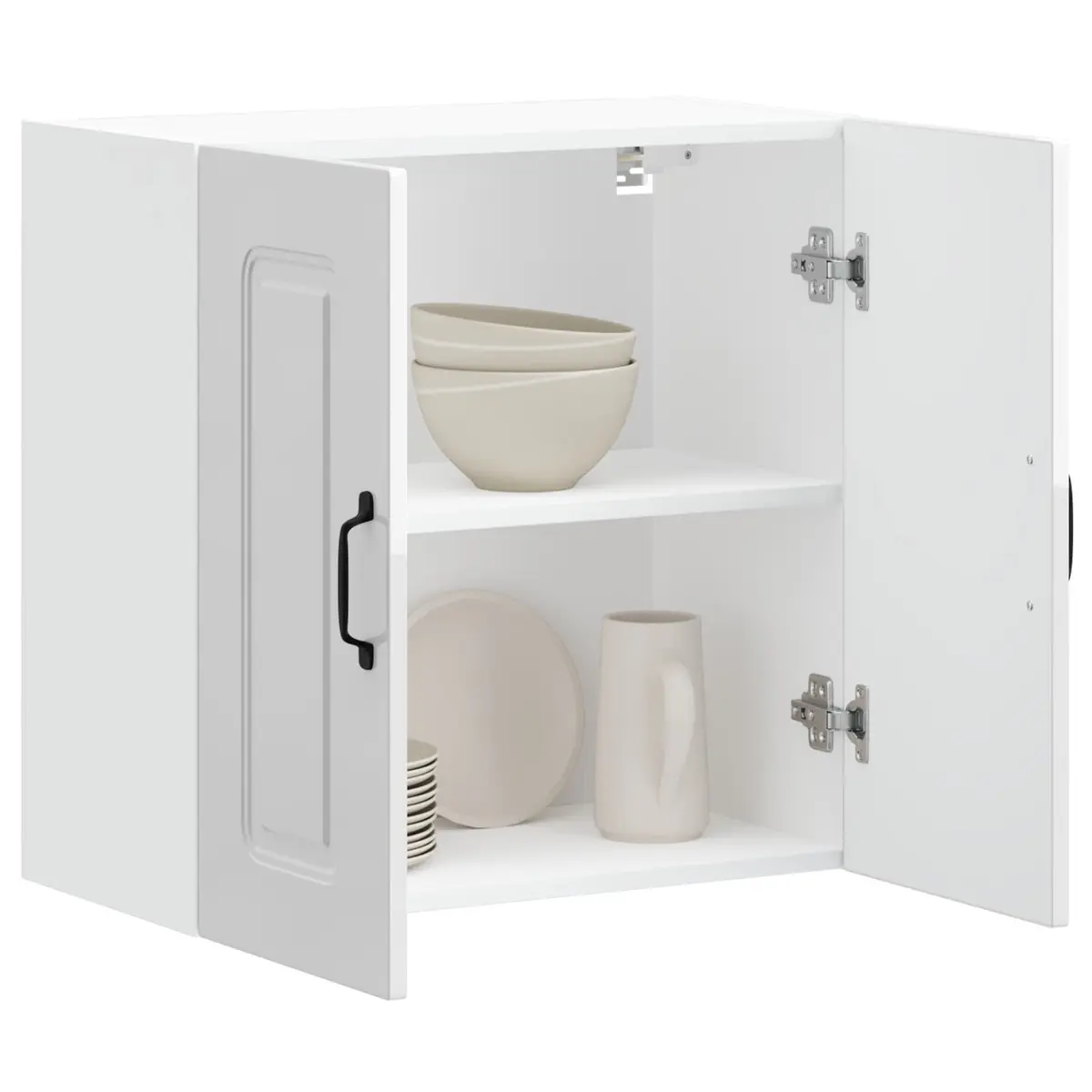 Kitchen Wall Cabinet White High Gloss Engineered Wood Storage Cupboard