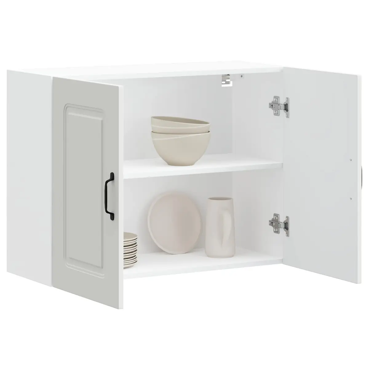 Kitchen Wall Cabinet White Engineered Wood Storage Cupboard Organiser