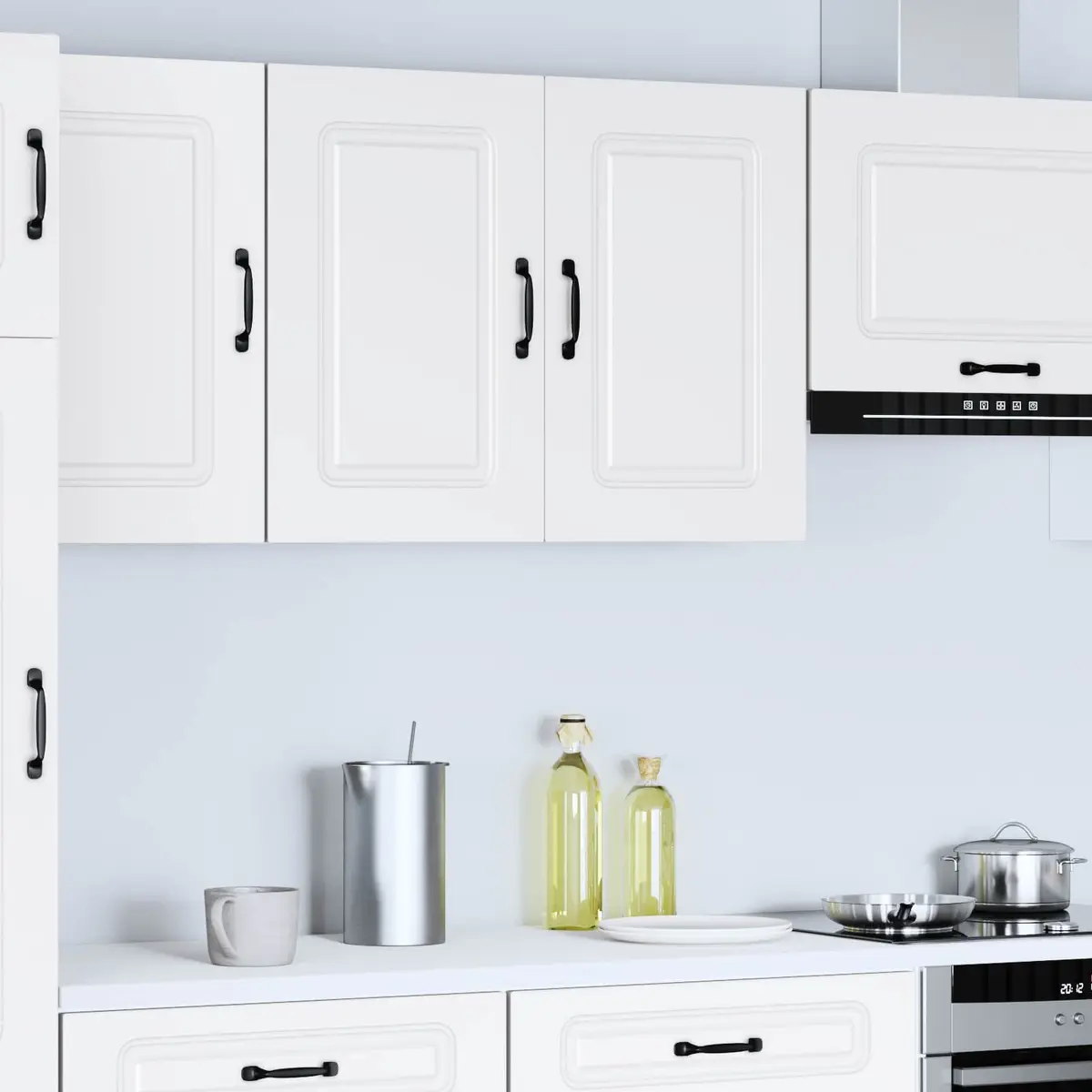 Kitchen Wall Cabinet White Engineered Wood Storage Cupboard Organiser