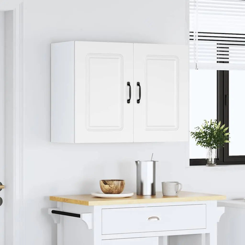 Kitchen Wall Cabinet White Engineered Wood Storage Cupboard Organiser