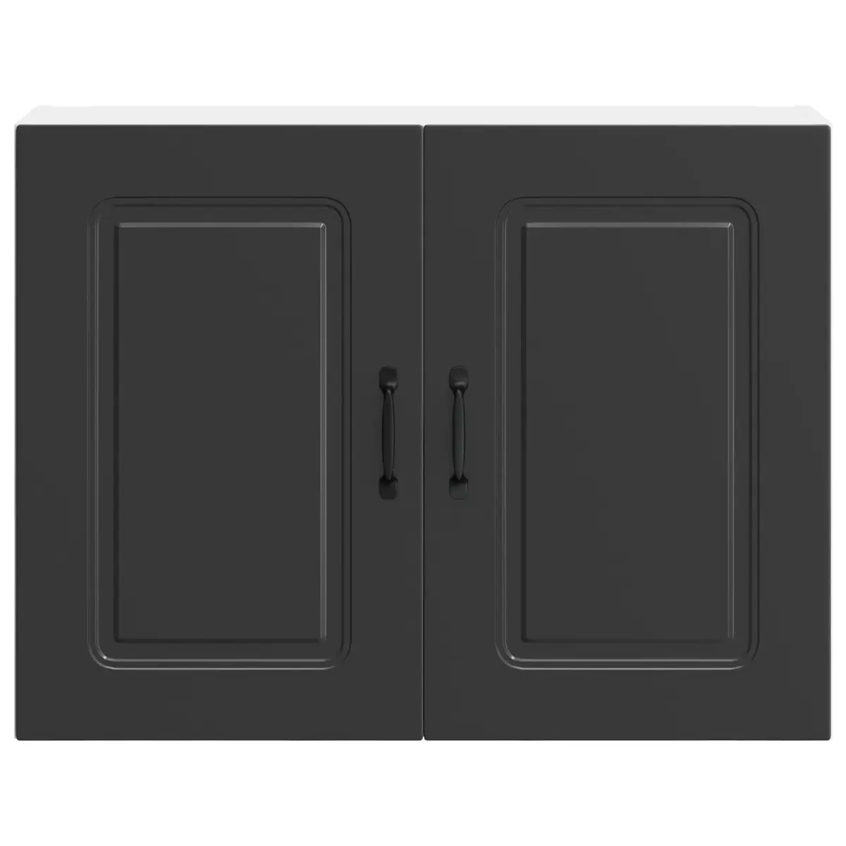 Kitchen Wall Cabinet Black Engineered Wood Storage Organizer 30 Inch
