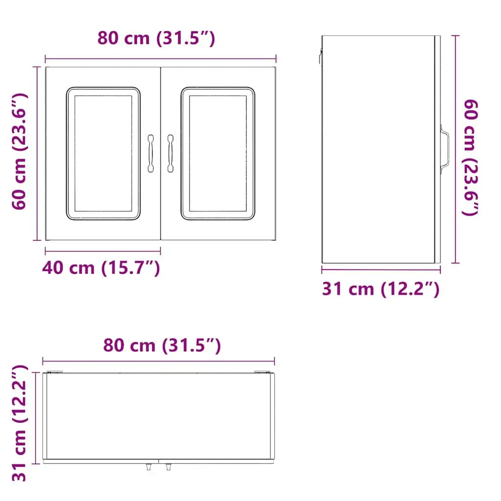 Kitchen Wall Cabinet Storage Cupboard High Gloss White Engineered Wood Doors