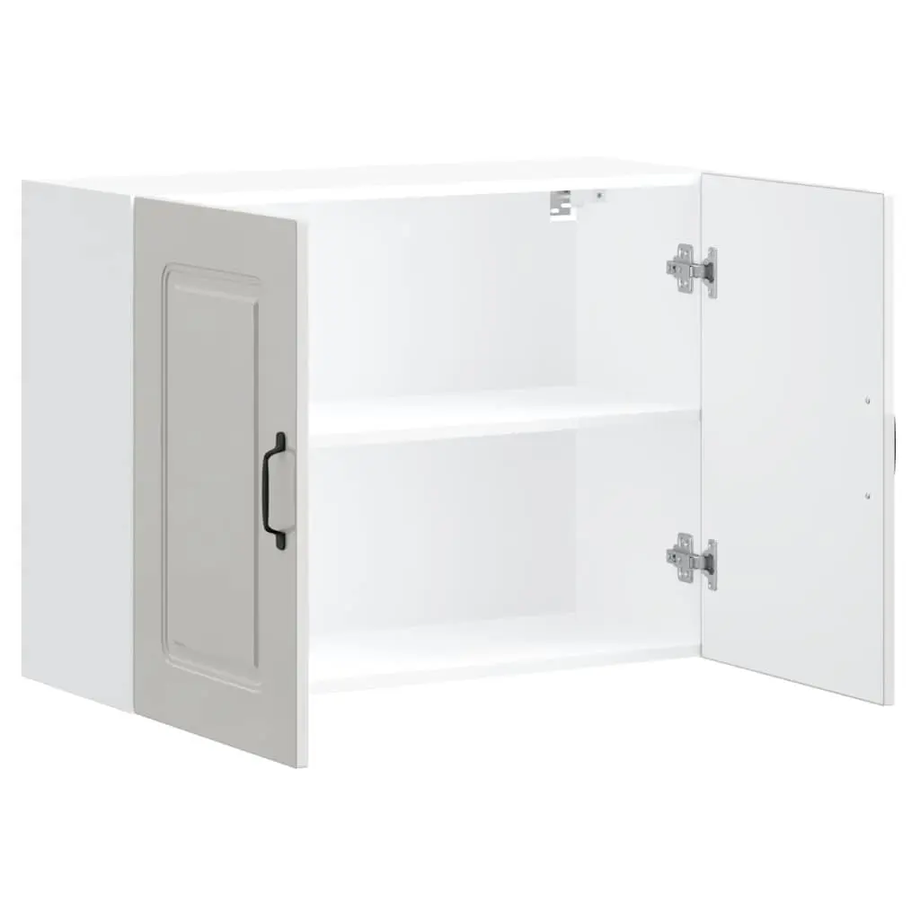 Kitchen Wall Cabinet Storage Cupboard High Gloss White Engineered Wood Doors