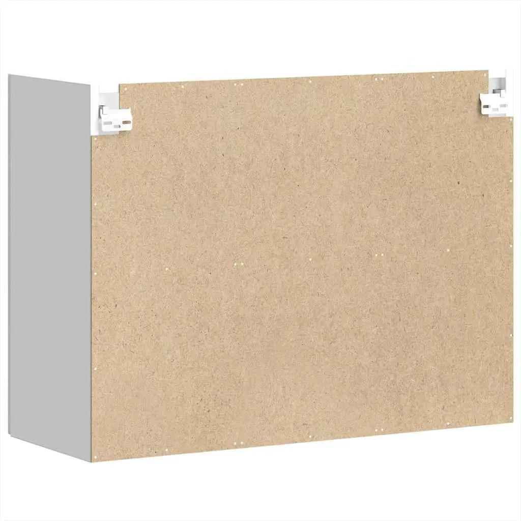 Kitchen Cabinet Glass Door White Wall-Mounted Engineered Wood Storage