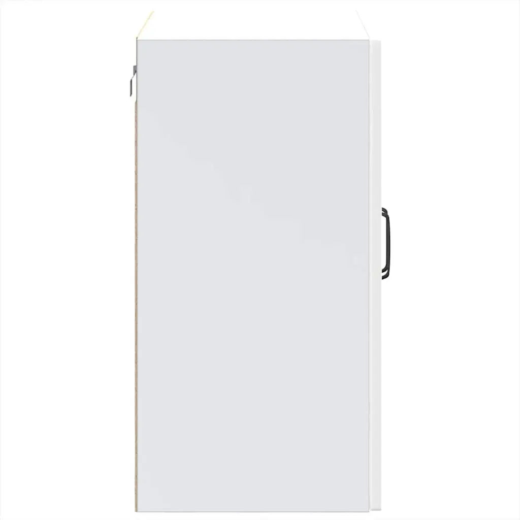 Kitchen Cabinet Glass Door White Wall-Mounted Engineered Wood Storage