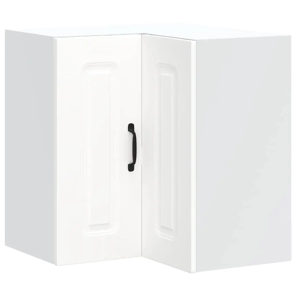 Kitchen Wall Corner Cabinet White Engineered Wood Storage Organiser Home