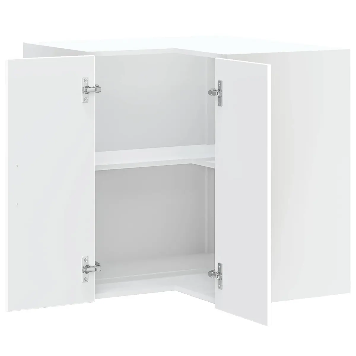 Kitchen Wall Corner Cabinet White Engineered Wood Storage Organiser Home