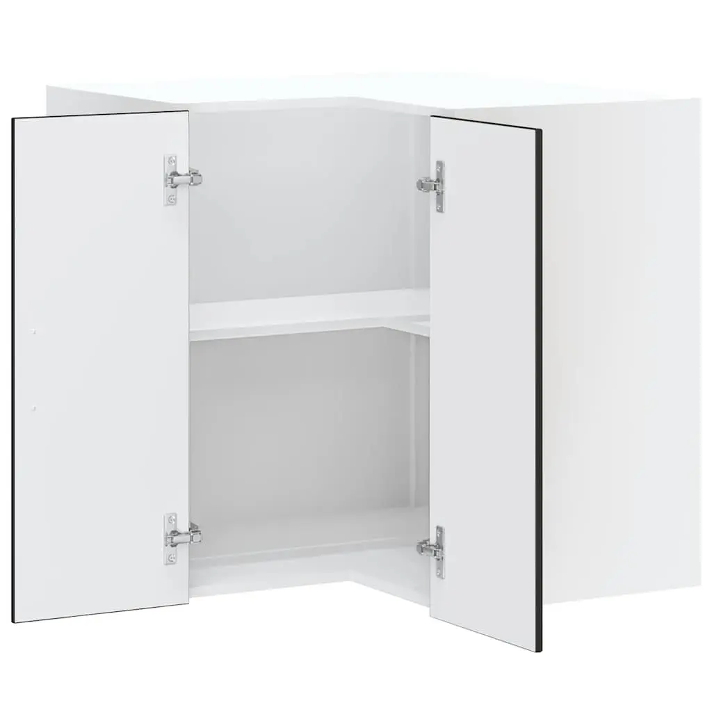 Kitchen Corner Cabinet Wall-Mounted Black Engineered Wood Storage Organizer