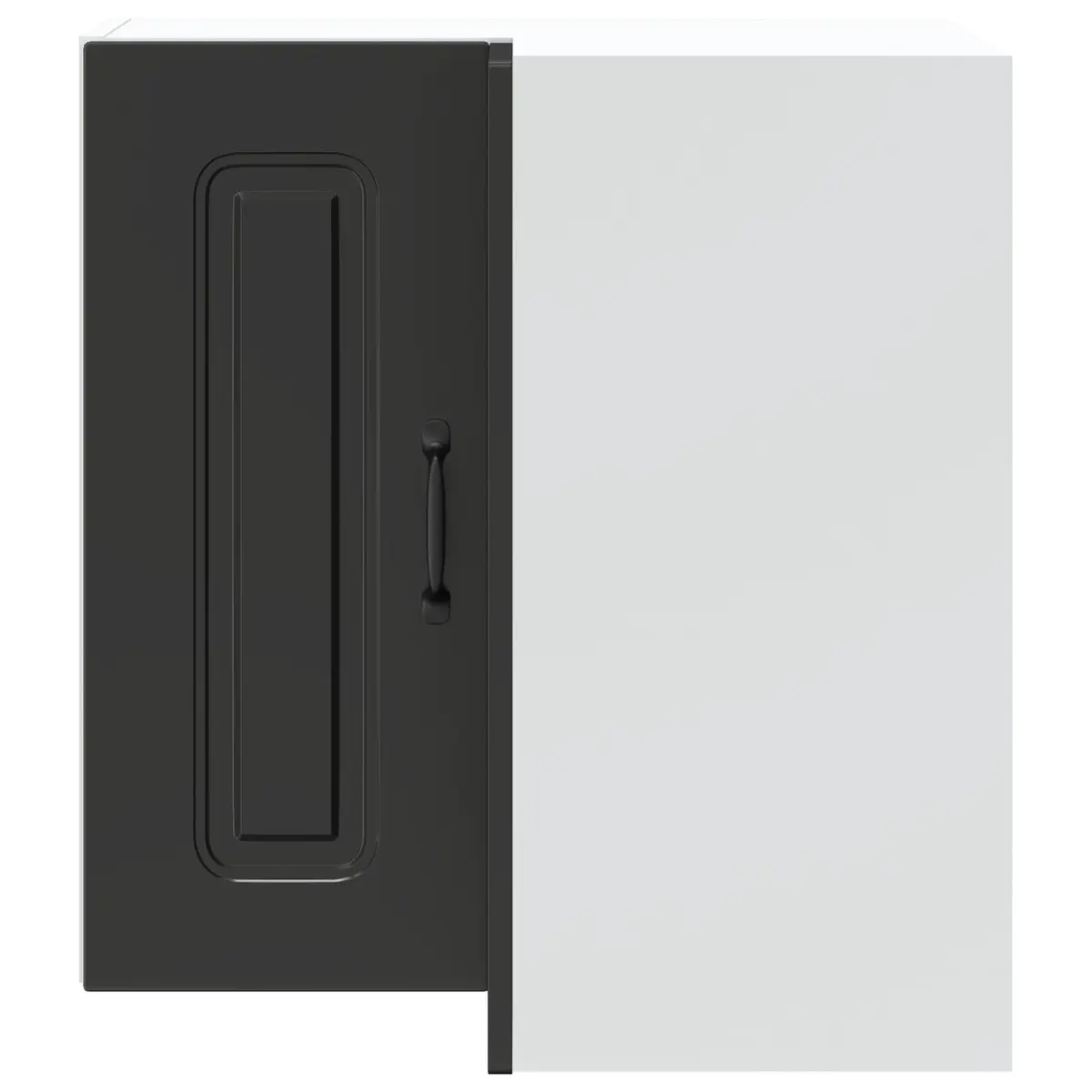 Kitchen Corner Cabinet Wall-Mounted Black Engineered Wood Storage Organizer