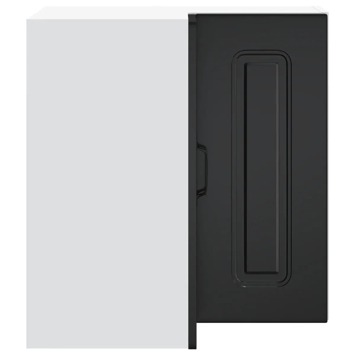 Kitchen Corner Cabinet Wall-Mounted Black Engineered Wood Storage Organizer