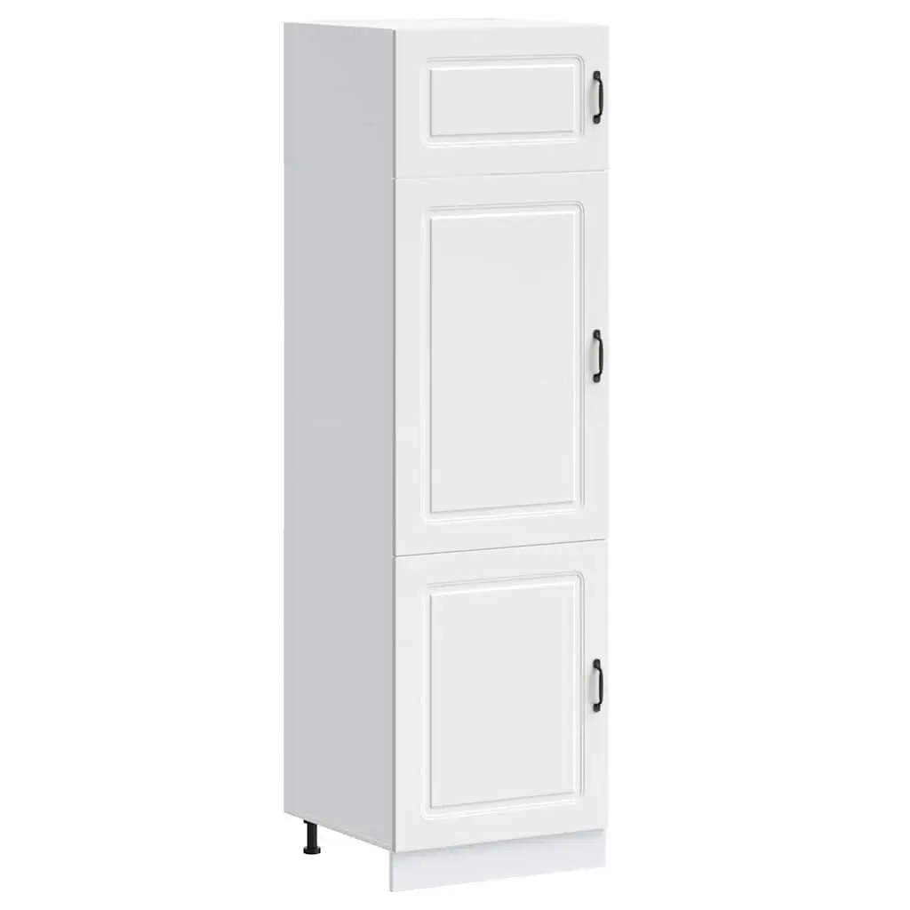 Kitchen Cupboard Storage Cabinet White Engineered Wood Adjustable Feet Organizer