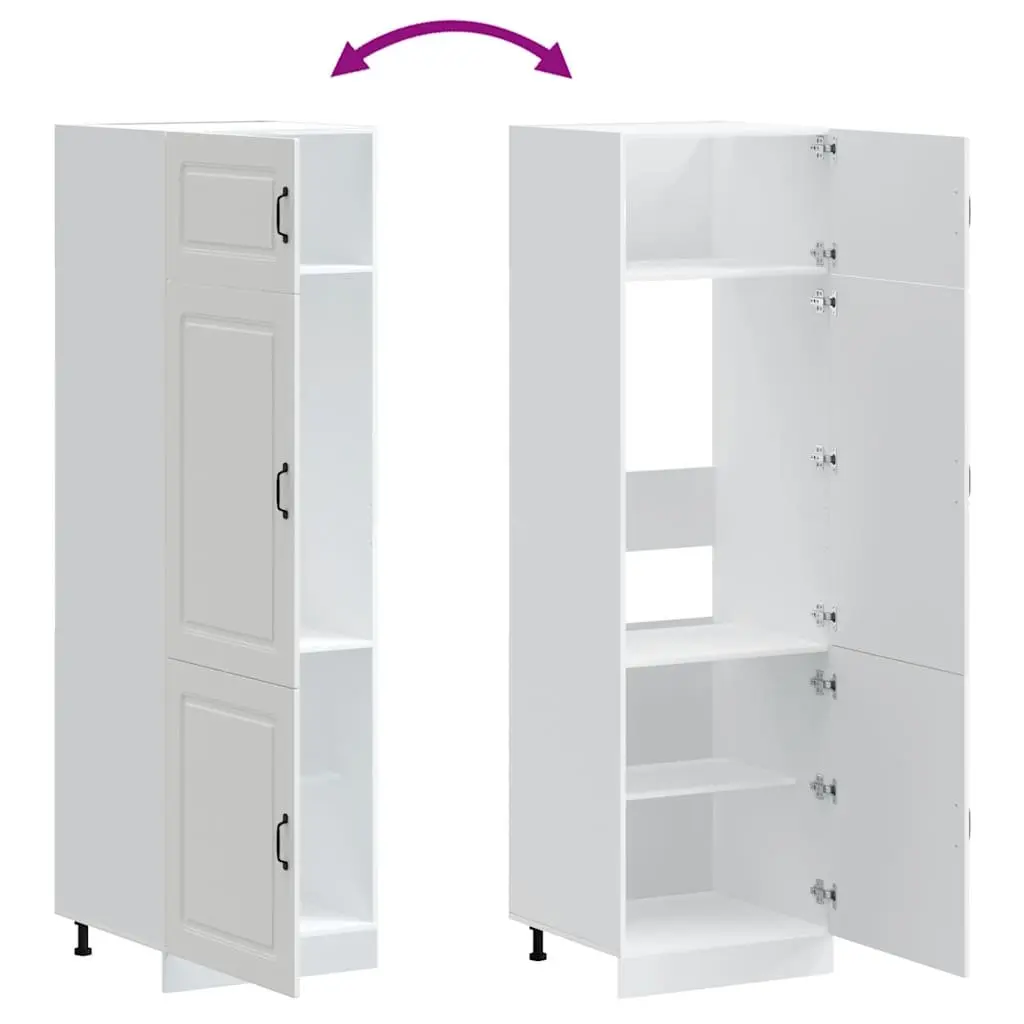 Kitchen Cupboard Storage Cabinet White Engineered Wood Adjustable Feet Organizer