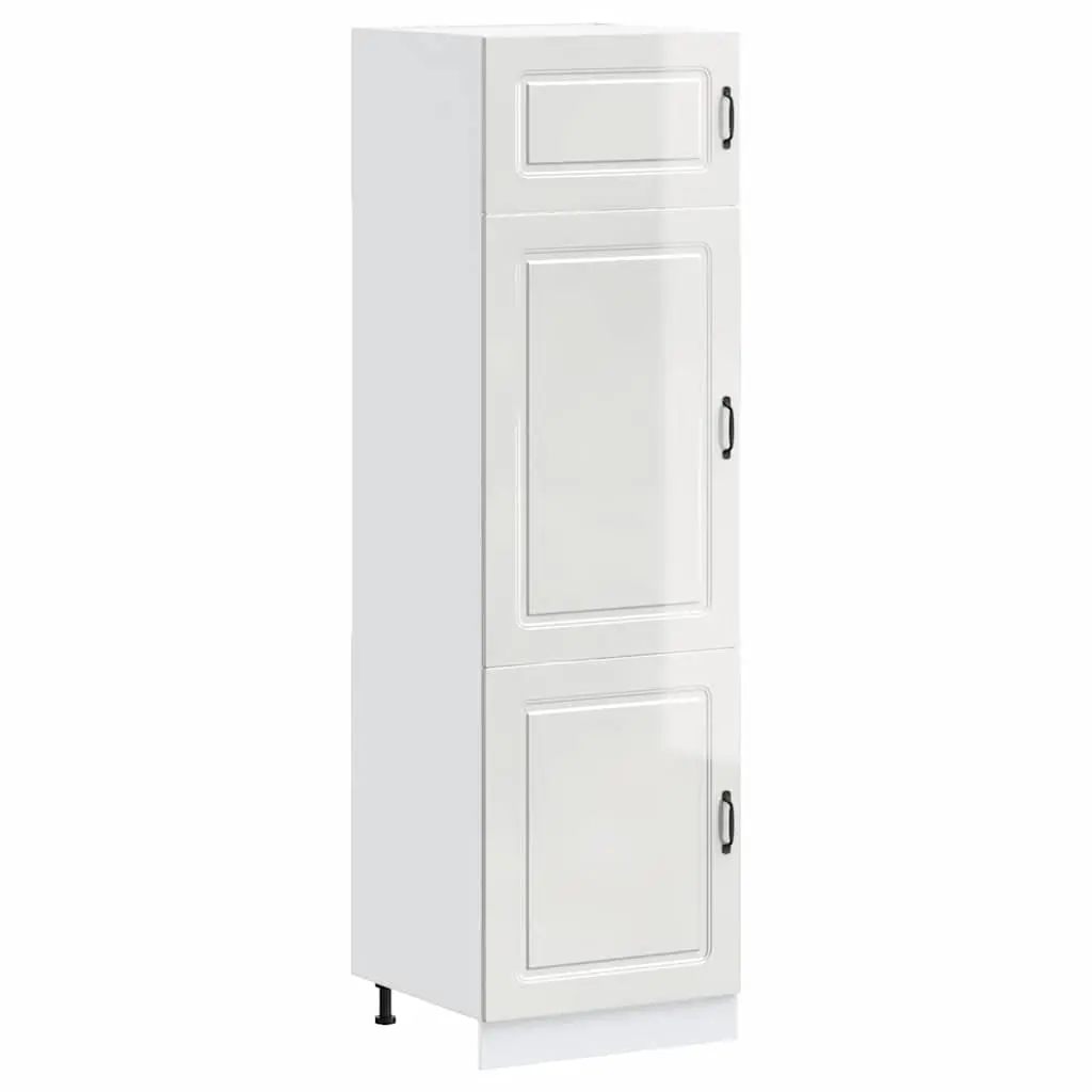 Kitchen Cabinet High Gloss White Engineered Wood Adjustable