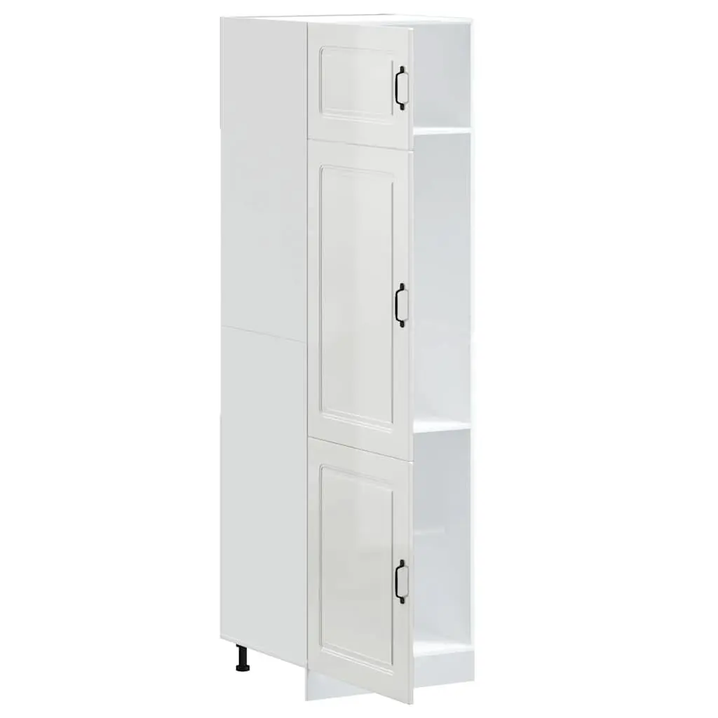 Kitchen Cabinet High Gloss White Engineered Wood Adjustable