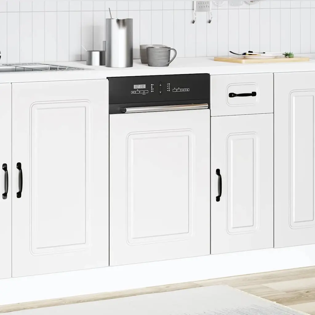 Dishwasher Panel White Engineered Wood 45x1.5x57 cm