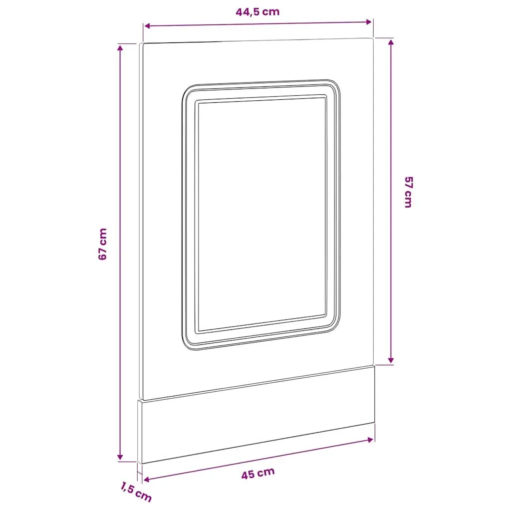 Dishwasher Panel White Engineered Wood 45x1.5x57 cm